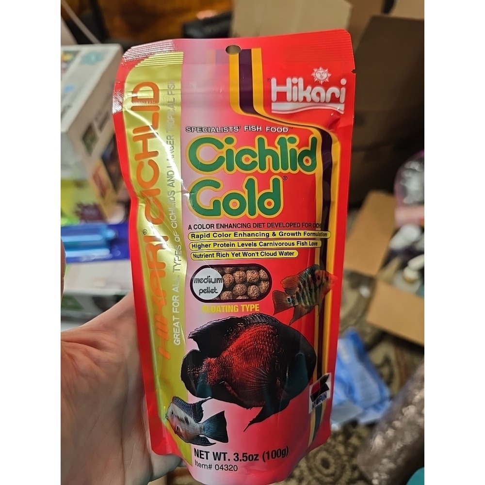 Hikari Cichlid Gold Medium Pellet Specialists' Fish Food NIP 3.5 Oz Floating